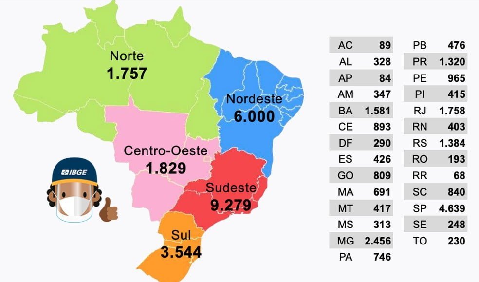 Vagas para agente censitário — Foto: Reprodução/IBGE