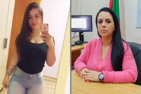 Na esquerda Paula Perin Portes. Na direita Delegada Fabiane Bittencourt. (Arte / Arquivo / ClicSoledade)