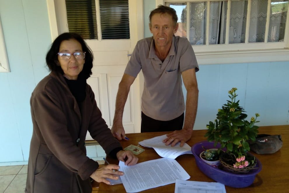 Valmir Herbert e Catarina Herbert, da linha Emboada, interior de São Miguel do Oeste/SC. (Foto: Divulgação)