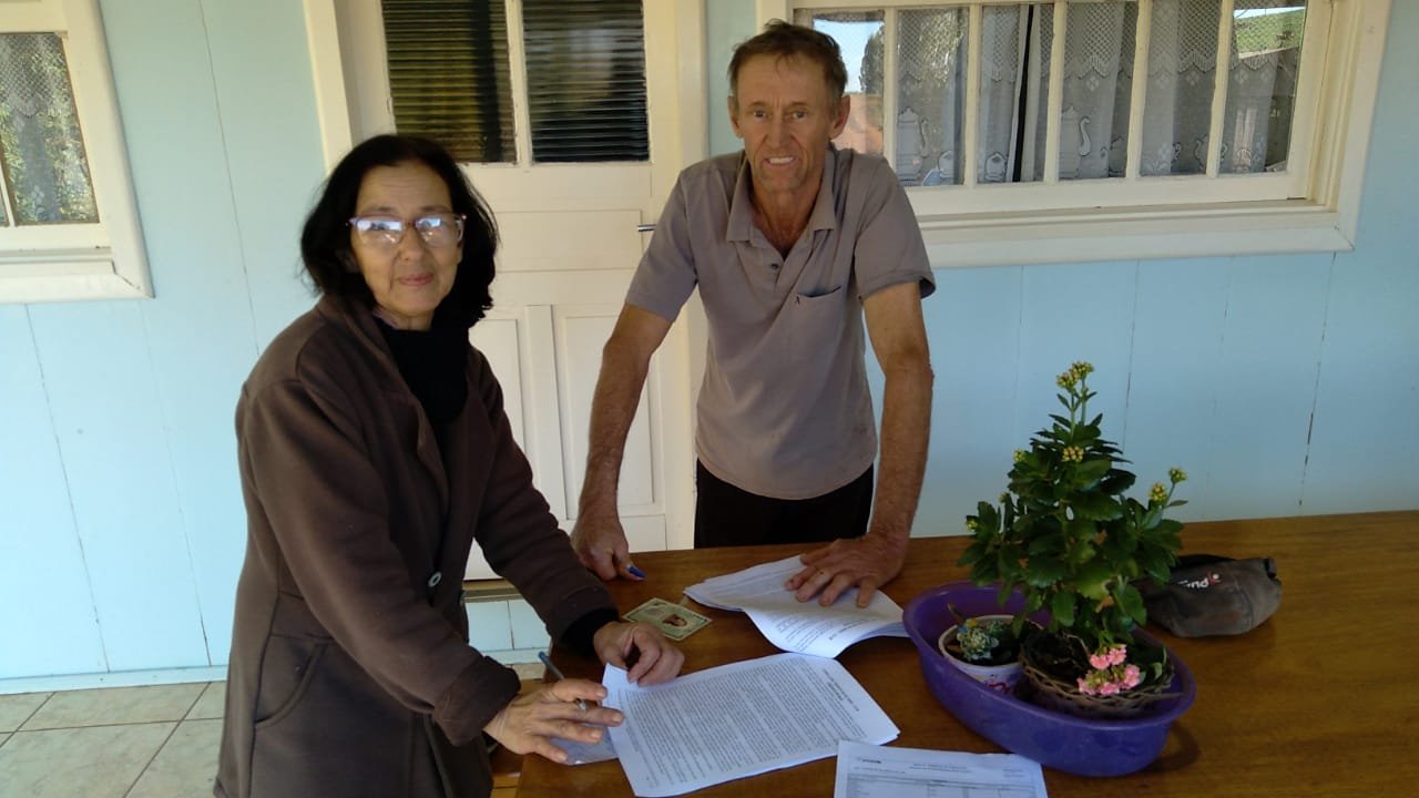 Valmir Herbert e Catarina Herbert, da linha Emboada, interior de São Miguel do Oeste/SC. (Foto: Divulgação)