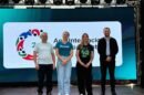 Representantes das Cooperativas promotoras do evento(esq/dir): Ademir Wiezorek - presidente da Cooperoeste, Cristiane Sturmer Favertto - gerente Sicoob, Michelle Pinno – supervisora administrativa Unimed, Rafael Lumi - gerente Cooperalfa